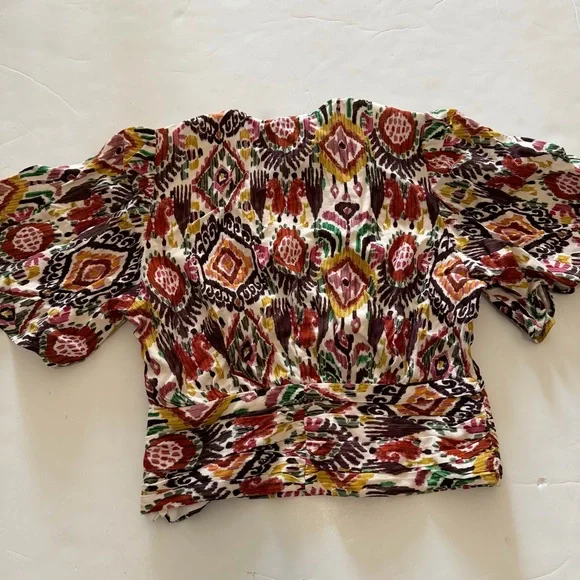Zara Colorful Geometric Print Blouse - Picture 8 of 10
